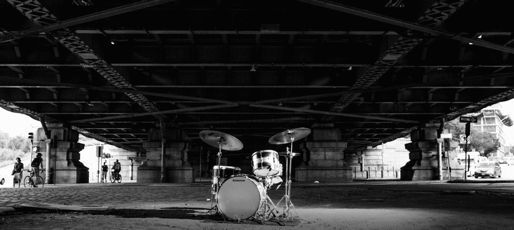 Ludwig Drum Set Under Bridge